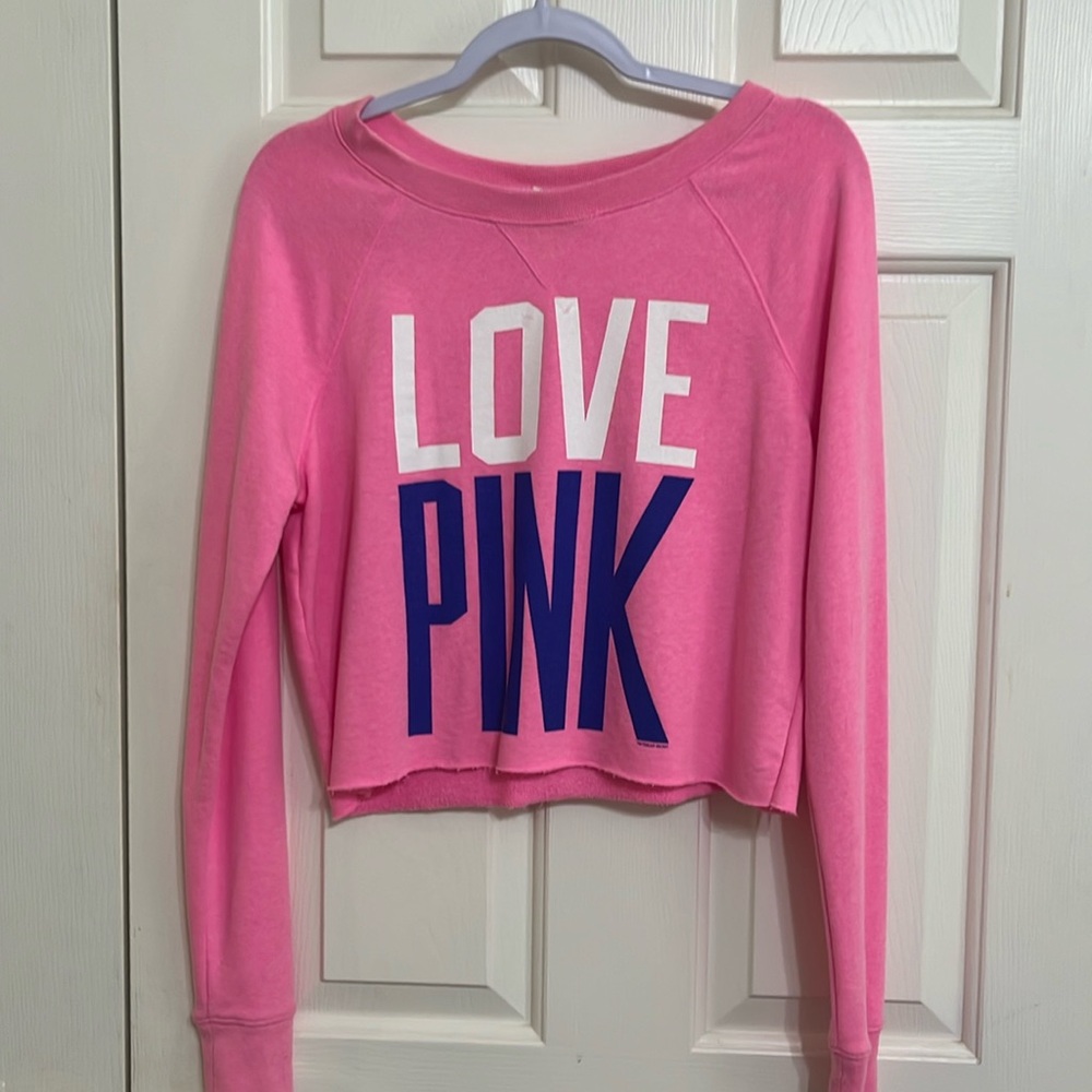 LOVE PINK sweatshirt - bright pink